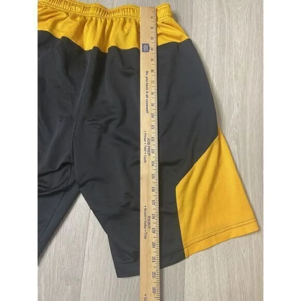 Nike Dri-Fit Athletic Football Shorts Mens S Black Yellow‎ Training Basketball